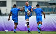 17 October 2019; Captain Kieran Read, centre, with Sevu Reece, left, and Aaron Smith during a New Zealand All Blacks squad training session at Tatsuminomori Seaside Park in Tokyo, Japan. Photo by Brendan Moran/Sportsfile