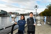 17 October 2019; Dublin footballer Davy Byrne and Ladies footballer Niamh Collins were welcomed at sponsor AIG Insurance’s head office in Dublin today by employees to mark their recent All-Ireland wins and help launch new celebratory Car and Home Insurance discounts being announced at AIG Head Office, North Wall Quay in Dublin.  Photo by Matt Browne/Sportsfile