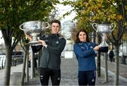 17 October 2019; Dublin footballer Davy Byrne and Ladies footballer Niamh Collins were welcomed at sponsor AIG Insurance’s head office in Dublin today by employees to mark their recent All-Ireland wins and help launch new celebratory Car and Home Insurance discounts being announced at AIG Head Office, North Wall Quay in Dublin.  Photo by Matt Browne/Sportsfile