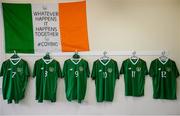 17 October 2019; Republic of Ireland dressing room ahead of the Under-15 UEFA Development Tournament match between Republic of Ireland and Latvia at Solar 21 Park in Castlebar, Mayo. Photo by Eóin Noonan/Sportsfile
