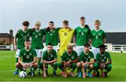 17 October 2019; Republic of Ireland team prior to the Under-15 UEFA Development Tournament match between Republic of Ireland and Latvia at Solar 21 Park, Castlebar, Mayo. Photo by Eóin Noonan/Sportsfile