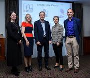 18 October 2019; Michael Madden, Chairman of Ronoc with, from left, Keara Dunne, Kerry Group, Grainne O'Halloran, Valeo Foods, former Cork footballer, Valerie Mulcahy and Larry O'Connell, Director of the National Economic and Social Council pictured at the launch of Jim Madden GPA Leadership Programme extension at Radisson Hotel, Dublin Airport, Dublin. Photo by Matt Browne/Sportsfile