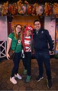 18 October 2019; Ireland Rugby supporters Amy McDermott and Anthony Gaskin with Japan Rugby supporter Aki Maito in Tokyo ahead of their side's 2019 Rugby World Cup Quarter-Final match against New Zealand. Photo by Ramsey Cardy/Sportsfile