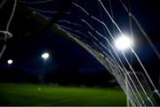 18 October 2019; A detailed view of goal netting prior to the SSE Airtricity League First Division Promotion / Relegation Play-off Series First Leg match between Cabinteely and Drogheda United at Stradbrook Road in Blackrock, Dublin. Photo by Eóin Noonan/Sportsfile