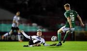 18 October 2019; Sean Murray of Dundalk in action against Alec Byrne of Cork City during the SSE Airtricity League Premier Division match between Cork City and Dundalk at Turners Cross in Cork. Photo by Piaras Ó Mídheach/Sportsfile