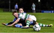 18 October 2019; Brandon Kavanagh of Shamrock Rovers in action against Daniel Tobin of UCD during the SSE Airtricity League Premier Division match between UCD and Shamrock Rovers at The UCD Bowl in Belfield, Dublin. Photo by Ben McShane/Sportsfile