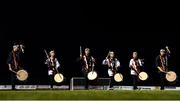 18 October 2019; Japanese drum band Taiseiyo Taiko perform prior to the SSE Airtricity League First Division Promotion / Relegation Play-off Series First Leg match between Cabinteely and Drogheda United at Stradbrook Road in Blackrock, Dublin. Photo by Eóin Noonan/Sportsfile