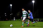 18 October 2019; Graham Cummins of Shamrock Rovers in action against Evan Farrell of UCD during the SSE Airtricity League Premier Division match between UCD and Shamrock Rovers at The UCD Bowl in Belfield, Dublin. Photo by Ben McShane/Sportsfile
