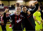 18 October 2019; Daniel Grant and Danny Mandroiu of Bohemians celebrate following the SSE Airtricity League Premier Division match between St Patrick's Athletic and Bohemians at Richmond Park in Dublin. Photo by Harry Murphy/Sportsfile