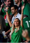 19 October 2019; Joanna Cooper, girlfriend of Ireland rugby player, Conor Murray, before the 2019 Rugby World Cup Quarter-Final match between New Zealand and Ireland at the Tokyo Stadium in Chofu, Japan. Photo by Ramsey Cardy/Sportsfile