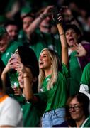 19 October 2019; Joanna Cooper, girlfriend of Ireland rugby player, Conor Murray, before the 2019 Rugby World Cup Quarter-Final match between New Zealand and Ireland at the Tokyo Stadium in Chofu, Japan. Photo by Ramsey Cardy/Sportsfile