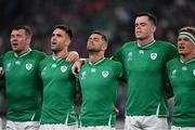 19 October 2019; An emotional Rob Kearney of Ireland, centre, during &quot;Ireland's Call&quot; before the 2019 Rugby World Cup Quarter-Final match between New Zealand and Ireland at the Tokyo Stadium in Chofu, Japan. Photo by Brendan Moran/Sportsfile