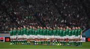 19 October 2019; The Ireland team before the 2019 Rugby World Cup Quarter-Final match between New Zealand and Ireland at the Tokyo Stadium in Chofu, Japan. Photo by Brendan Moran/Sportsfile