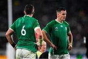19 October 2019; Jonathan Sexton, dejected, with team-mate Peter O'Mahony of Ireland during the 2019 Rugby World Cup Quarter-Final match between New Zealand and Ireland at the Tokyo Stadium in Chofu, Japan. Photo by Ramsey Cardy/Sportsfile