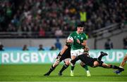 19 October 2019; Conor Murray of Ireland is tackled by Matt Todd, left, with Aaron Smith of New Zealand during the 2019 Rugby World Cup Quarter-Final match between New Zealand and Ireland at the Tokyo Stadium in Chofu, Japan. Photo by Ramsey Cardy/Sportsfile