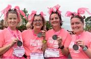 19 October 2019; Kathleen Connors, Geraldine O'Malley, Fiona Garrigan, Ciara O'Mahony, from Cavan, with their medals following the Great Pink Run with Glanbia, which took place in Dublin’s Phoenix Park on Saturday, October 19th 2019. Over 10,000 men, women and children took part in both the 10K challenge and the 5K fun run across three locations, raising over €600,000 to support Breast Cancer Ireland’s pioneering research and awareness programmes. The Kilkenny Great Pink Run will take place on Sunday, 20th and the inaugural Chicago run took place on October, 5th in Diversey Harbor. For more information go to www.breastcancerireland.com. Photo by Sam Barnes/Sportsfile