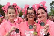 19 October 2019; Kathleen Connors, Geraldine O'Malley and Fiona Garrigan, from Cavan, with their medals following the Great Pink Run with Glanbia, which took place in Dublin’s Phoenix Park on Saturday, October 19th 2019. Over 10,000 men, women and children took part in both the 10K challenge and the 5K fun run across three locations, raising over €600,000 to support Breast Cancer Ireland’s pioneering research and awareness programmes. The Kilkenny Great Pink Run will take place on Sunday, 20th and the inaugural Chicago run took place on October, 5th in Diversey Harbor. For more information go to www.breastcancerireland.com. Photo by Sam Barnes/Sportsfile