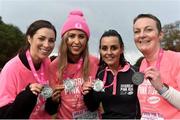 19 October 2019; Breast Cancer survivors from left, Georgie Crawford, Jill Murphy, Denise Ashe and Orla Byrne, with their medals following the Great Pink Run with Glanbia, which took place in Dublin’s Phoenix Park on Saturday, October 19th 2019. Over 10,000 men, women and children took part in both the 10K challenge and the 5K fun run across three locations, raising over €600,000 to support Breast Cancer Ireland’s pioneering research and awareness programmes. The Kilkenny Great Pink Run will take place on Sunday, 20th and the inaugural Chicago run took place on October, 5th in Diversey Harbor. For more information go to www.breastcancerireland.com. Photo by Sam Barnes/Sportsfile