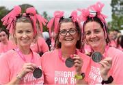 19 October 2019; Kathleen Connors, Geraldine O'Malley and Fiona Garrigan, from Cavan, with their medals following the Great Pink Run with Glanbia, which took place in Dublin’s Phoenix Park on Saturday, October 19th 2019. Over 10,000 men, women and children took part in both the 10K challenge and the 5K fun run across three locations, raising over €600,000 to support Breast Cancer Ireland’s pioneering research and awareness programmes. The Kilkenny Great Pink Run will take place on Sunday, 20th and the inaugural Chicago run took place on October, 5th in Diversey Harbor. For more information go to www.breastcancerireland.com. Photo by Sam Barnes/Sportsfile