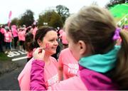 19 October 2019; Olivia Dickson from Newbridge, Kildare has her face painted during the Great Pink Run with Glanbia, which took place in Dublin’s Phoenix Park on Saturday, October 19th 2019. Over 10,000 men, women and children took part in both the 10K challenge and the 5K fun run across three locations, raising over €600,000 to support Breast Cancer Ireland’s pioneering research and awareness programmes. The Kilkenny Great Pink Run will take place on Sunday, 20th and the inaugural Chicago run took place on October, 5th in Diversey Harbor. For more information go to www.breastcancerireland.com. Photo by Eóin Noonan/Sportsfile
