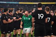 19 October 2019; New Zealand players applaud Rory Best of Ireland and his team-mates after the 2019 Rugby World Cup Quarter-Final match between New Zealand and Ireland at the Tokyo Stadium in Chofu, Japan. Photo by Brendan Moran/Sportsfile