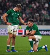 19 October 2019; Josh van der Flier and Jacob Stockdale of Ireland after the 2019 Rugby World Cup Quarter-Final match between New Zealand and Ireland at the Tokyo Stadium in Chofu, Japan. Photo by Brendan Moran/Sportsfile