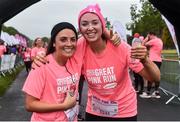 19 October 2019; Participants Tina Galvin, from Cork, left, and Michelle Hayes, from Kerry, celebrate finishing the Great Pink Run with Glanbia, which took place in Dublin’s Phoenix Park on Saturday, October 19th 2019. Over 10,000 men, women and children took part in both the 10K challenge and the 5K fun run across three locations, raising over €600,000 to support Breast Cancer Ireland’s pioneering research and awareness programmes. The Kilkenny Great Pink Run will take place on Sunday, 20th and the inaugural Chicago run took place on October, 5th in Diversey Harbor. For more information go to www.breastcancerireland.com. Photo by Sam Barnes/Sportsfile