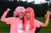 19 October 2019; Lucy Glynn and Lisa Gaughran from Dublin during the Great Pink Run with Glanbia, which took place in Dublin’s Phoenix Park on Saturday, October 19th 2019. Over 10,000 men, women and children took part in both the 10K challenge and the 5K fun run across three locations, raising over €600,000 to support Breast Cancer Ireland’s pioneering research and awareness programmes. The Kilkenny Great Pink Run will take place on Sunday, 20th and the inaugural Chicago run took place on October, 5th in Diversey Harbor. For more information go to www.breastcancerireland.com. Photo by Eóin Noonan/Sportsfile