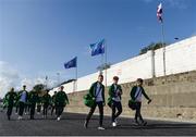 19 October 2019; Ireland players arrive prior to the Under-15 UEFA Development Tournament match between Republic of Ireland and Faroe Islands at Westport in Mayo. Photo by Harry Murphy/Sportsfile