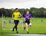 19 October 2019; Participants during the Porterstown parkrun where Vhi hosted a special event to celebrate their partnership with parkrun Ireland. Vhi ambassador and Olympian David Gillick was on hand to lead the warm up for parkrun participants before completing the 5km free event. Parkrunners enjoyed refreshments post event at the Vhi Rehydrate, Relax, Refuel and Reward areas. parkrun in partnership with Vhi support local communities in organising free, weekly, timed 5k runs every Saturday at 9.30am. To register for a parkrun near you visit www.parkrun.ie. Photo by Seb Daly/Sportsfile