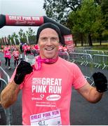 19 October 2019; Paul Spollen from Castleknock, Co. Dublin, celebrates as first finisher in the 10k event during the Great Pink Run with Glanbia, which took place in Dublin’s Phoenix Park on Saturday, October 19th 2019. Over 10,000 men, women and children took part in both the 10K challenge and the 5K fun run across three locations, raising over €600,000 to support Breast Cancer Ireland’s pioneering research and awareness programmes. The Kilkenny Great Pink Run will take place on Sunday, 20th and the inaugural Chicago run took place on October, 5th in Diversey Harbor. For more information go to www.breastcancerireland.com. Photo by Sam Barnes/Sportsfile