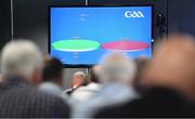 19 October 2019; A general view of the result of Motion 4, regarding the Sin Bin, which was passed by 73.8% to 26.2%, at the GAA Special Congress at Páirc Uí Chaoimh in Cork. Photo by Piaras Ó Mídheach/Sportsfile