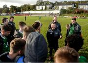 19 October 2019; Republic of Ireland manager Jason Donohue speaks to his players following the Under-15 UEFA Development Tournament match between Republic of Ireland and Faroe Islands at Westport in Mayo. Photo by Harry Murphy/Sportsfile