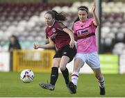 19 October 2019; Saoirse Healey of Galway WFC in action against Kira Bates Crosbie of Wexford Youths during the Só Hotels Women’s National League Under-17 League Final match between Galway WFC and Wexford Youths at Eamonn Deacy Park in Galway. Photo by Matt Browne/Sportsfile