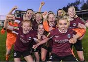 19 October 2019; The Galway WFC players celebrate after the Só Hotels Women’s National League Under-17 League Final match between Galway WFC and Wexford Youths at Eamonn Deacy Park in Galway. Photo by Matt Browne/Sportsfile