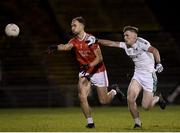 19 October 2019; Jason Gibbons of Ballintubber in action against Luke O'Grady of Ballaghaderreen during the Mayo County Senior Club Football Championship Final match between Ballaghaderreen and Ballintubber at Elvery's MacHale Park in Castlebar, Mayo. Photo by Harry Murphy/Sportsfile