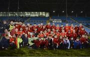 19 October 2019; Ballintubber players celebrate with the trophy following the Mayo County Senior Club Football Championship Final match between Ballaghaderreen and Ballintubber at Elvery's MacHale Park in Castlebar, Mayo. Photo by Harry Murphy/Sportsfile