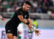 19 October 2019; Richie Mo'unga of New Zealand during the 2019 Rugby World Cup Quarter-Final match between New Zealand and Ireland at the Tokyo Stadium in Chofu, Japan. Photo by Brendan Moran/Sportsfile