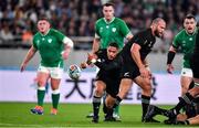 19 October 2019; Aaron Smith of New Zealand during the 2019 Rugby World Cup Quarter-Final match between New Zealand and Ireland at the Tokyo Stadium in Chofu, Japan. Photo by Brendan Moran/Sportsfile