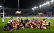 20 October 2019; The Japan team line up for a photo after the 2019 Rugby World Cup Quarter-Final match between Japan and South Africa at the Tokyo Stadium in Chofu, Japan. Photo by Brendan Moran/Sportsfile