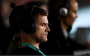 20 October 2019; TV analyst, and former Leinster and Ireland player Jamie Heaslip, during the 2019 Rugby World Cup Quarter-Final match between Japan and South Africa at the Tokyo Stadium in Chofu, Japan. Photo by Ramsey Cardy/Sportsfile