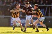 20 October 2019; Pauric Gribben of Ballymacnab in action against Stephen Morris, left, and Garvan Carragher of Crossmaglen Rangers during the Armagh County Senior Club Football Championship Final match between Ballymacnab and Crossmaglen Rangers at the Athletic Grounds, Armagh. Photo by Ben McShane/Sportsfile
