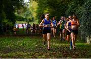 20 October 2019; Edel Monaghan of Dublin City Harriers A.C., Co. Dublin, left, competing in the Senior Women 6000m XC event, and Helen McCready of Rosses A.C., Co. Donegal, competing in the F35 6000m XC event during the SPAR Autumn Open International Cross Country Festival at the National Sports Campus Abbotstown in Dublin. Photo by Sam Barnes/Sportsfile