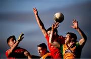 20 October 2019; Ronan Steede, right, and Jason Leonard of Corofin in action against Paul Collins and Gary O'Donnell, left, of Tuam Stars during the Galway County Senior Club Football Championship Final match between Corofin and Tuam Stars at Tuam Stadium in Galway. Photo by Stephen McCarthy/Sportsfile