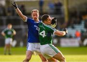 20 October 2019; Kevin Cassidy of Gaoth Dobhair in action against Anthony Thompson of Naomh Conaill during the Donegal County Senior Club Football Championship Final match between Gaoth Dobhair and Naomh Conaill at Mac Cumhaill Park in Ballybofey, Donegal. Photo by Oliver McVeigh/Sportsfile