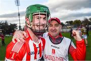 20 October 2019; Seamus Harnedy of Imokilly celebrates with Imokilly manager Fergal Condon following the Cork County Senior Club Hurling Championship Final match between Glen Rovers and Imokilly at Pairc Ui Rinn in Cork. Photo by Eóin Noonan/Sportsfile