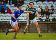 20 October 2019; Eamonn McGee of Gaoth Dobhair in action against Ethan O'Donnell of Naomh Conaill during the Donegal County Senior Club Football Championship Final match between Gaoth Dobhair and Naomh Conaill at Mac Cumhaill Park in Ballybofey, Donegal. Photo by Oliver McVeigh/Sportsfile
