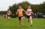 20 October 2019; Cormac Macdermott of Moy Valley A.C., Co. Mayo, left, and Jack Maher of Galway City Harriers, Co. Galway, competing in the Junior Men 6000m XC event during the SPAR Autumn Open International Cross Country Festival at the National Sports Campus Abbotstown in Dublin. Photo by Sam Barnes/Sportsfile