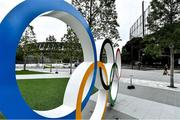 21 October 2019; Olympic rings are seen outside the Tokyo Olympic Stadium ahead of the 2020 Tokyo Summer Olympic Games. The Tokyo 2020 Games of the XXXII Olympiad take place from Friday 24th July to Sunday 9th August 2020 in Tokyo, Japan, the second Summer Olympics Games to be held in Tokyo, the first being 1964. Photo by Brendan Moran/Sportsfile
