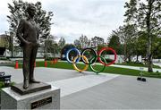 21 October 2019; A statue of Pierre De Coubertin, founder of the International Olympic Committee, is seen outside the Japanese Olympic Museum and the Tokyo Olympic Stadium ahead of the 2020 Tokyo Summer Olympic Games. The Tokyo 2020 Games of the XXXII Olympiad take place from Friday 24th July to Sunday 9th August 2020 in Tokyo, Japan, the second Summer Olympics Games to be held in Tokyo, the first being 1964. Photo by Brendan Moran/Sportsfile